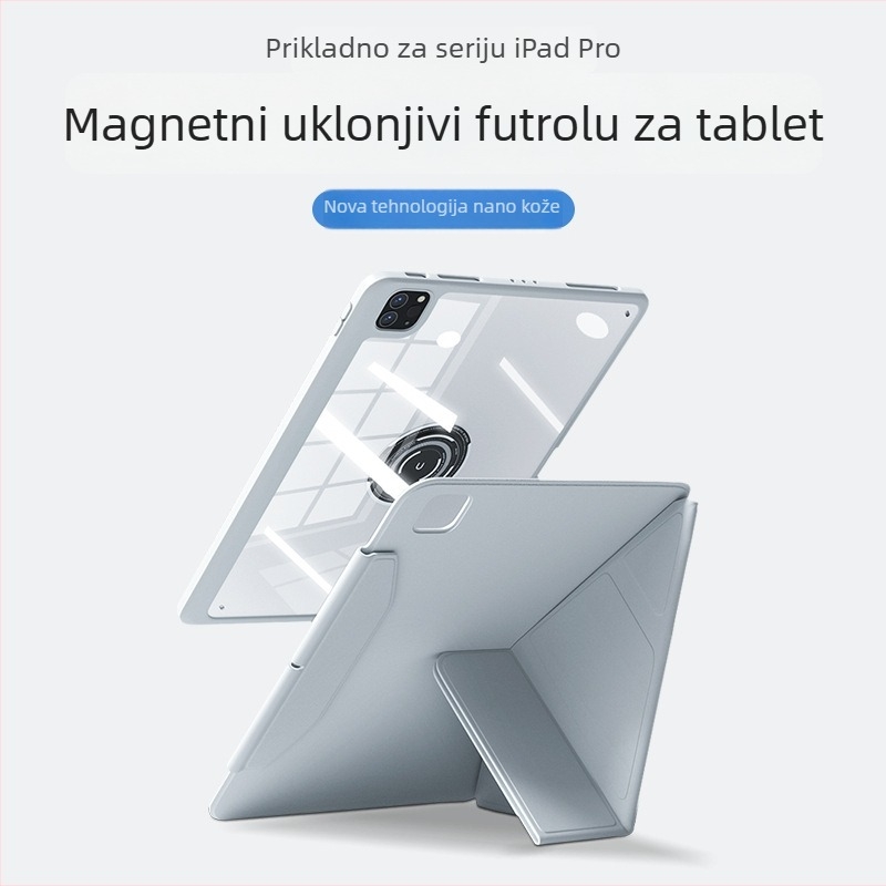 Zaštitno kućište za iPad Pro s pretincem za olovku, magnetskim pričvršćivanjem, TPU, dizajn dva u jedan, odvod topline, podesivi držač