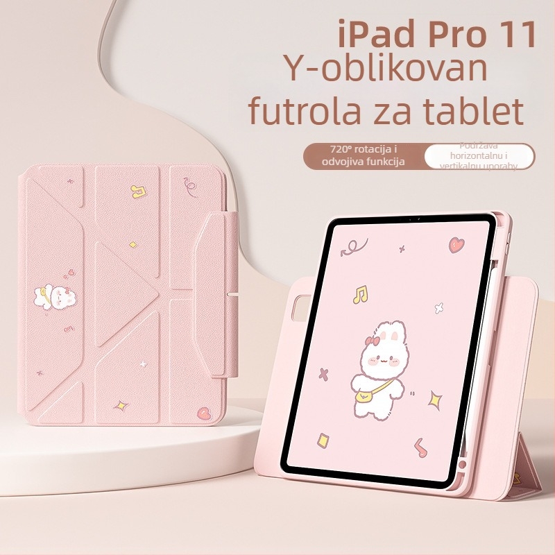 Zaštitno kućište za iPad Pro s pretincem za olovku, magnetskim pričvršćivanjem, TPU, dizajn dva u jedan, odvod topline, podesivi držač