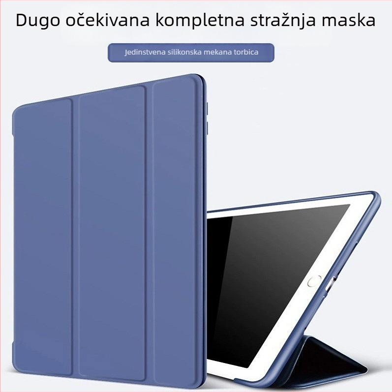 iPad silikonska zaštitna torbica s embossiranim preklopnim poklopcem, otporna na udarce, abraziju i otiske prstiju; kompatibilna s Apple uređajima