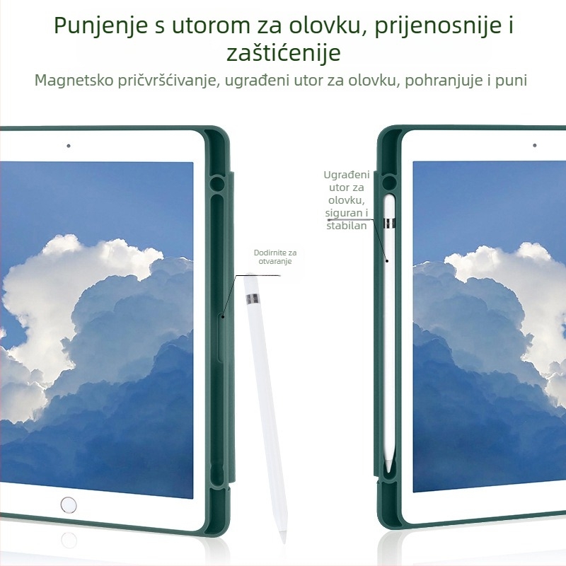 Prozirni zaštitni kućište za iPad Pro 10.5/10.2, s pretincem za olovku, potpuno zaštita od pada
