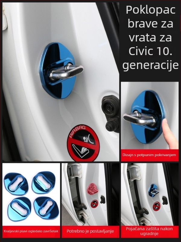 Set unutarnje dekoracije za Civic 10. generaciju – nehrđajući čelik, ljepilo za ugradnju, jednobojni završni sloj, prilagođena obrada