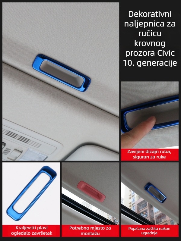 Set unutarnje dekoracije za Civic 10. generaciju – nehrđajući čelik, ljepilo za ugradnju, jednobojni završni sloj, prilagođena obrada