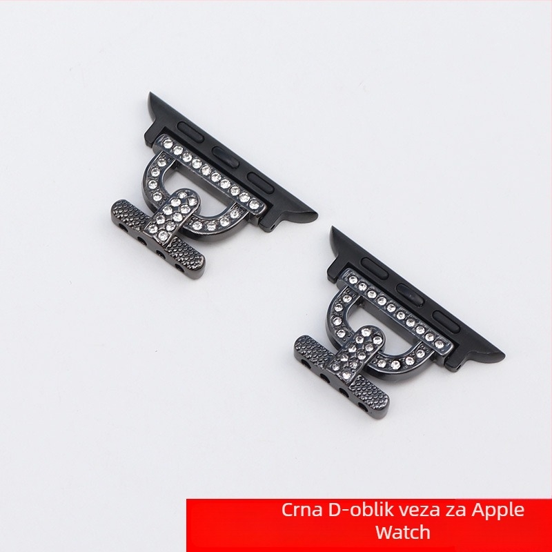 Konekcija kopče s perlicama za remen Apple Watch – metal, snap zatvarač, prilagođena veličina sučelja, 10 g