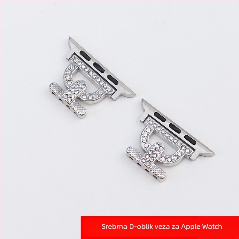 Konekcija kopče s perlicama za remen Apple Watch – metal, snap zatvarač, prilagođena veličina sučelja, 10 g