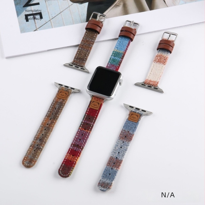 Remen za Apple Watch od vunene i kože, kopča s iglom, Xinyu, 15 g, OPP pakiranje, izdanje 2024