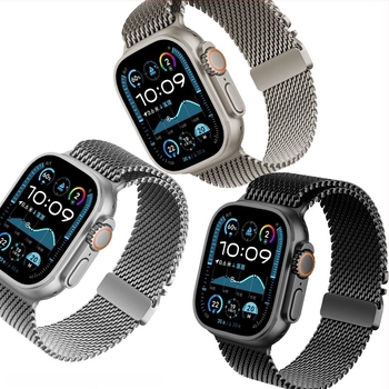 Apple Ultra2 Milanese čelični remen za sat s padobranskim kopčom (53 g; Sučelje: prilagođene veličine; Kopča: kopča; Materijal: nehrđajući čelik; Stil: moderan)