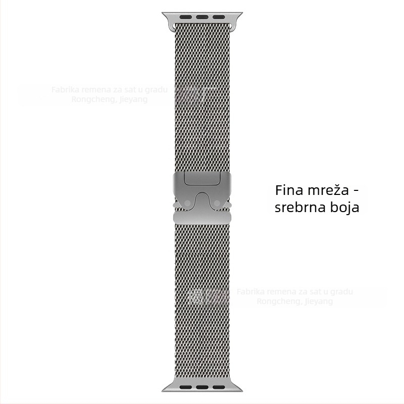 Apple Ultra2 Milanese čelični remen za sat s padobranskim kopčom (53 g; Sučelje: prilagođene veličine; Kopča: kopča; Materijal: nehrđajući čelik; Stil: moderan)