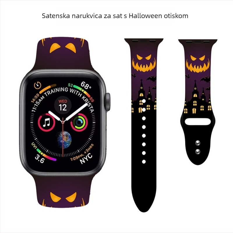 Apple Watch silikonska narukvica – otisnuti uzorak, prehrambeni silikon, 22 mm sučelje, 20 g