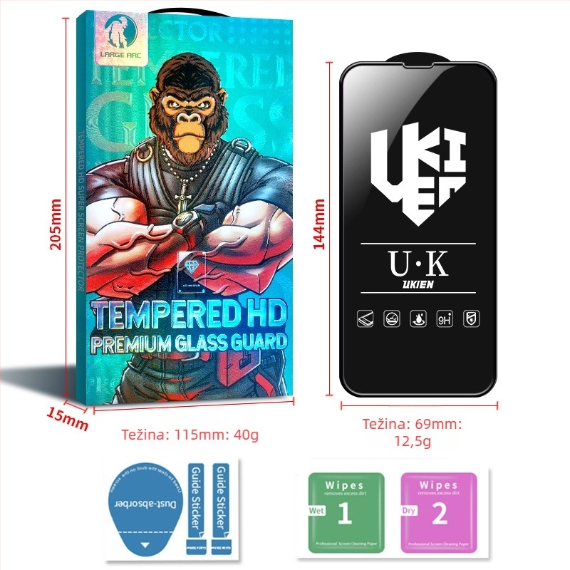 Prednja zaštitna staklena zaštita zaslona za iPhone 14 Pro Max – HD, puni zaslon, otporna na lomljenje