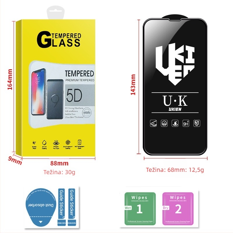 Prednja zaštitna staklena zaštita zaslona za iPhone 14 Pro Max – HD, puni zaslon, otporna na lomljenje