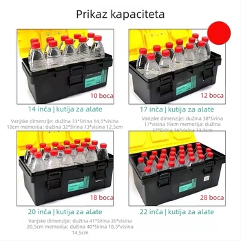 Elecall Prijenosna kutija za alate, trodijelna konstrukcija, serija Tool Box, opcija privatne marke