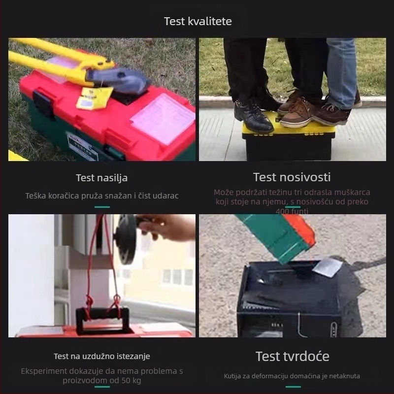 Elecall Prijenosna kutija za alate, trodijelna konstrukcija, serija Tool Box, opcija privatne marke