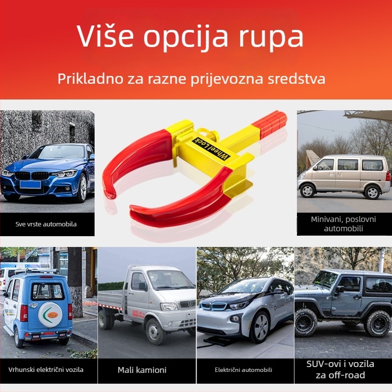 Brava za automobilsku gumu – teška brava za kotače, Horn Lock-01, kompatibilna s automobilima, kombijima i SUV-ima – izrađena od čelika; cilindar brave: cinkova zlitina s dizajnom Plum Blossom ili bakreni cilindar