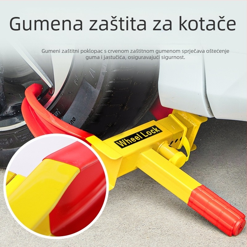 Brava za automobilsku gumu – teška brava za kotače, Horn Lock-01, kompatibilna s automobilima, kombijima i SUV-ima – izrađena od čelika; cilindar brave: cinkova zlitina s dizajnom Plum Blossom ili bakreni cilindar