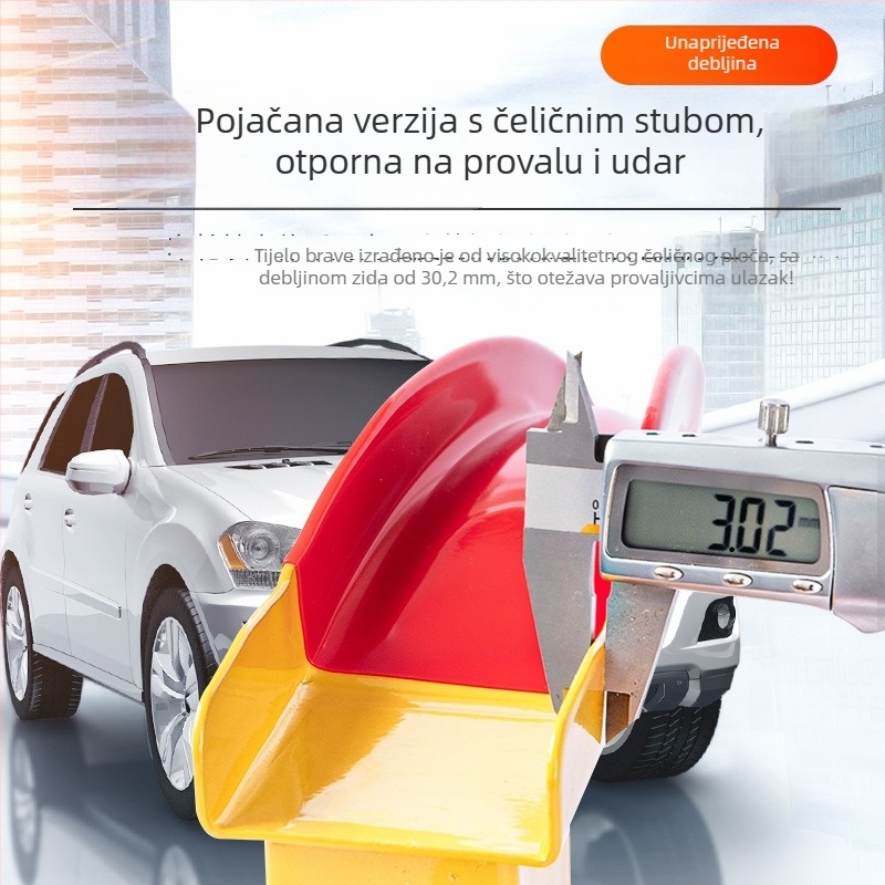 Brava za automobilsku gumu – teška brava za kotače, Horn Lock-01, kompatibilna s automobilima, kombijima i SUV-ima – izrađena od čelika; cilindar brave: cinkova zlitina s dizajnom Plum Blossom ili bakreni cilindar