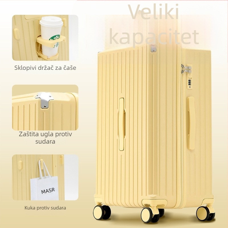 Višenamjenski putni kofer: ženski 24-inčni kofer, muški 26-inčni kofer, 20-inčni ručni kofer, velika kapaciteta, izdržljiv, otporan na padove, s prugastim uzorkom