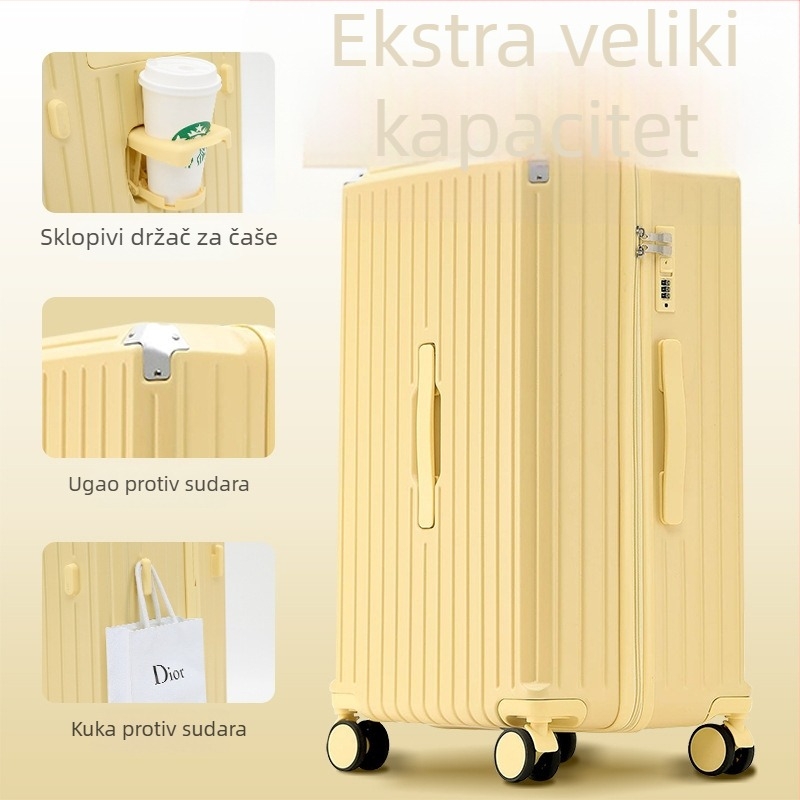 Višenamjenski putni kofer: ženski 24-inčni kofer, muški 26-inčni kofer, 20-inčni ručni kofer, velika kapaciteta, izdržljiv, otporan na padove, s prugastim uzorkom