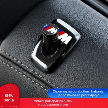 Metalni poklopac gumba zaključavanja vrata BMW — kompatibilan s modelima 3, 5, X3, X5, X1, s ispisanim logom