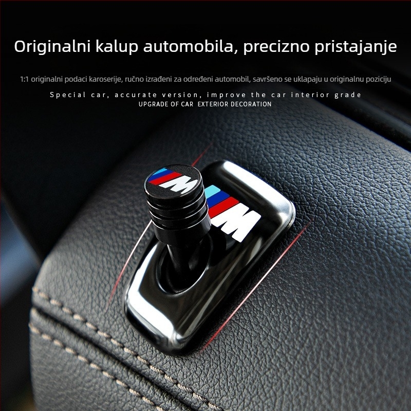 Metalni poklopac gumba zaključavanja vrata BMW — kompatibilan s modelima 3, 5, X3, X5, X1, s ispisanim logom