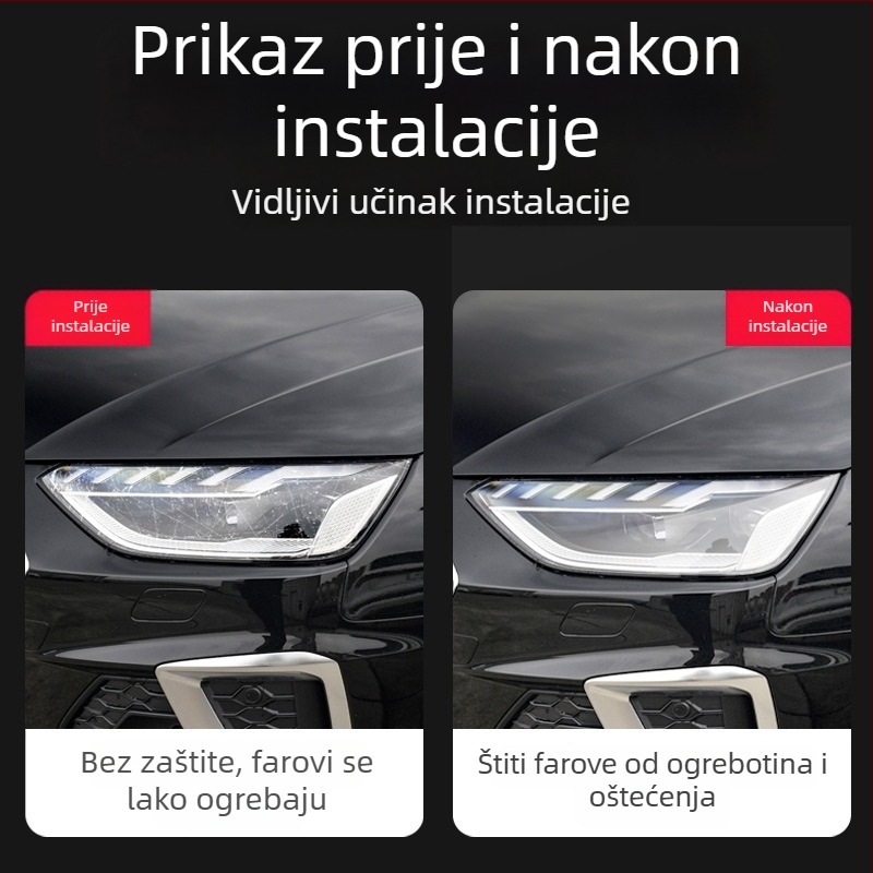 Hydrogel film za farove za Audijeve modele, jednostruko oblikovanje, otporno na ogrebotine i habanje.