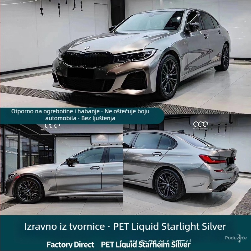 Film promjene boje automobila – PET materijal, širina 1,52 m, debljina 0,12–0,16 mm, cijeli automobil, prilagodljiva obrada