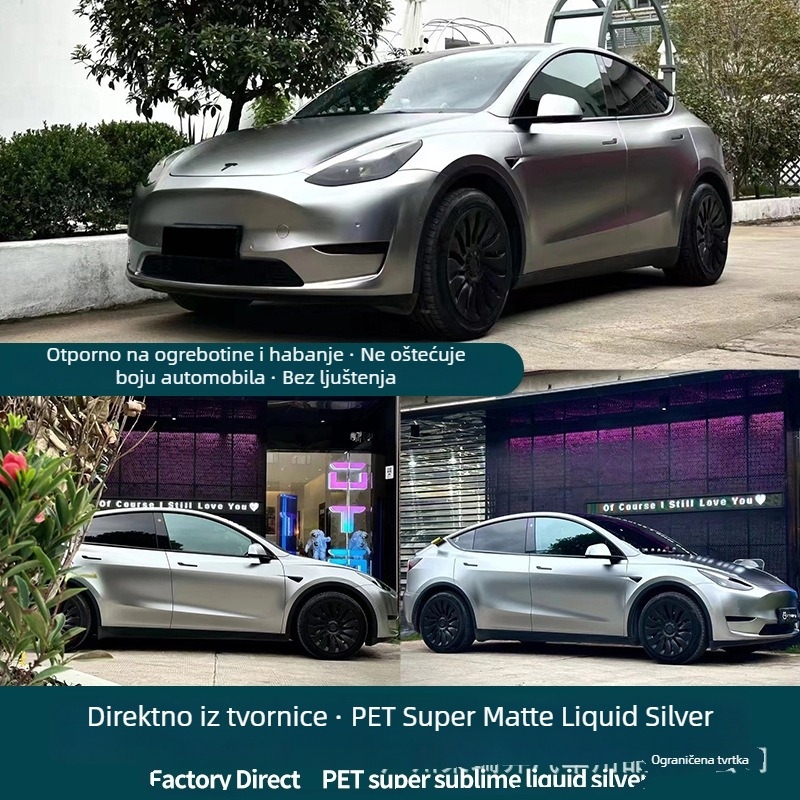 Film promjene boje automobila – PET materijal, širina 1,52 m, debljina 0,12–0,16 mm, cijeli automobil, prilagodljiva obrada