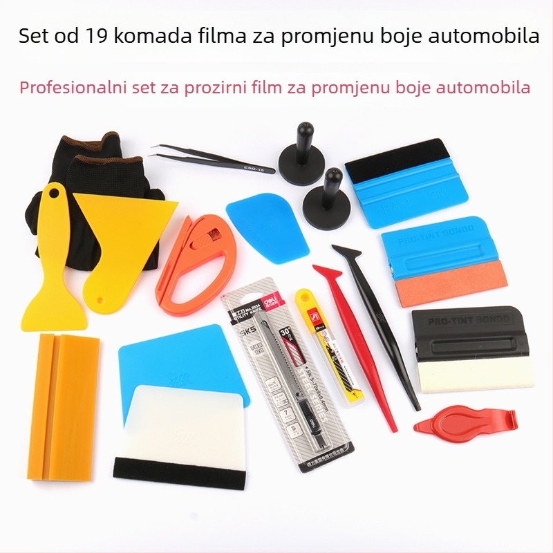Set alata za foliju automobila s edge scraperom od deerskin wool za prozirni film (PP materijal, STR TOOLS, Car washer)