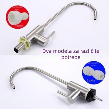 Kran za filtriranje vode, nehrđajući čelik 304, kuhinja, kolonska ugradnja, keramički disk ventil, brušeni završetak, ulazno/izlazno spajanje 2/4 točke