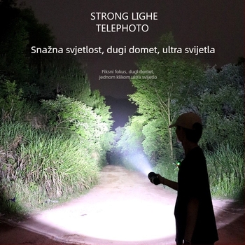 LED svjetiljka iz aluminijske legure, ručno napajanje, 30W, domet 200–500 m, 360° rotacija