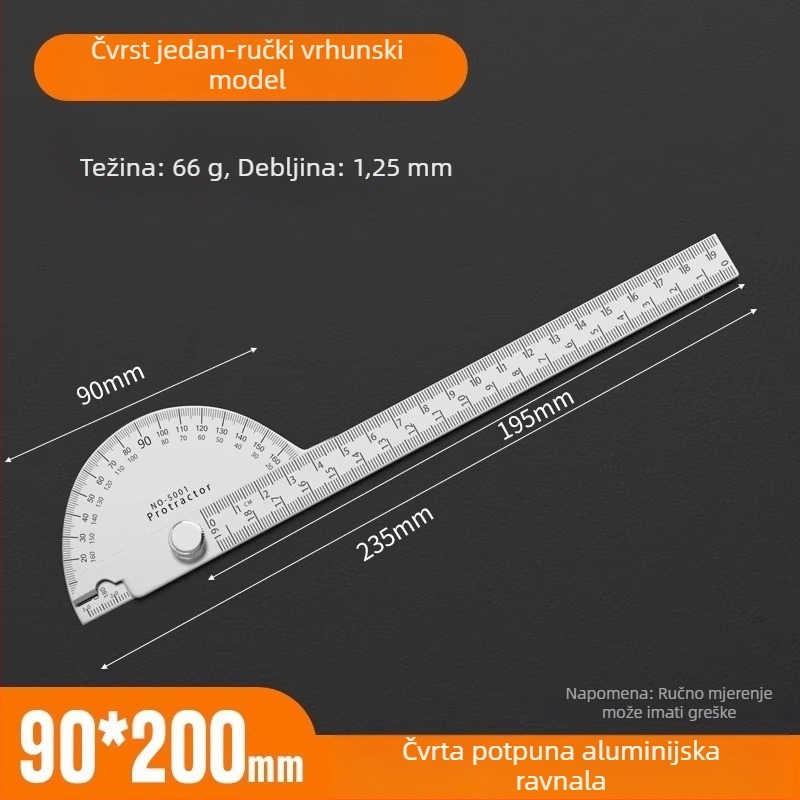 Neck Strength Nehrđajući čelik, visoko precizan mjerač kutova s višestrukom funkcijom za drvetarstvo i industriju