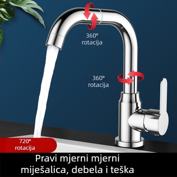 Kuhinjska slavina s toplom i hladnom vodom, od nehrđajućeg čelika, model XZ720, ručna instalacija