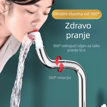Kuhinjska slavina s toplom i hladnom vodom, od nehrđajućeg čelika, model XZ720, ručna instalacija