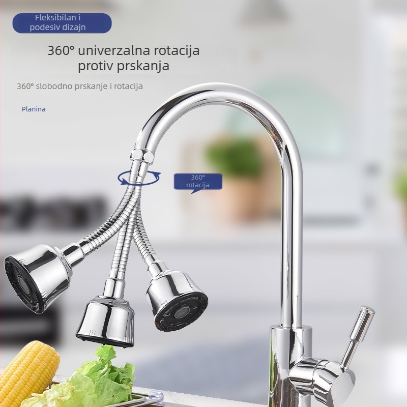Adaptador slavine za sudoper, rotirajući proširivač, 201 nehrđajući čelik, model OC04-1, trostruka konstrukcija, spiralno otvaranje, radna temperatura 100°C