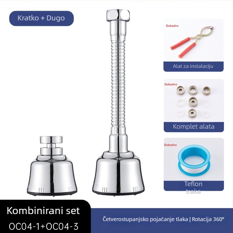 Adaptador slavine za sudoper, rotirajući proširivač, 201 nehrđajući čelik, model OC04-1, trostruka konstrukcija, spiralno otvaranje, radna temperatura 100°C
