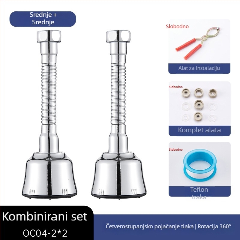 Adaptador slavine za sudoper, rotirajući proširivač, 201 nehrđajući čelik, model OC04-1, trostruka konstrukcija, spiralno otvaranje, radna temperatura 100°C