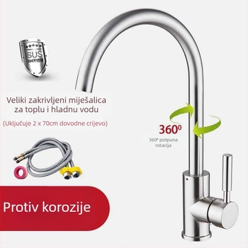 Slavina od bakra za kuhinju i kupaonicu, s jednim otvorom, okretna, topla i hladna voda, električno grijanje vode, keramički disk ventila
