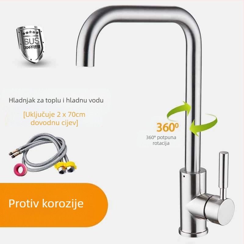 Slavina od bakra za kuhinju i kupaonicu, s jednim otvorom, okretna, topla i hladna voda, električno grijanje vode, keramički disk ventila