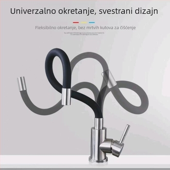 304 nehrđajući čelik slavina s okretljivim silikonim crijevom, topla i hladna, za kuhinju, umivaonik i praonica rublja.