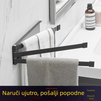 3-slojni rotirajući držač za ručnike s magnetskim privlačenjem, bez bušenja, od karbonskog čelika, nosivost 5 kg, završna obrada sprej plastika