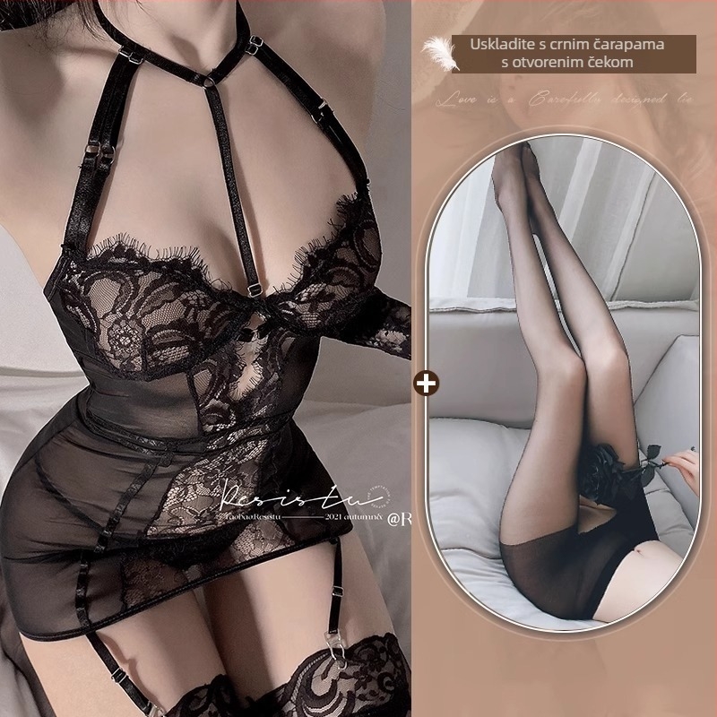 Seksi noćna haljina za role-play, s otvorenim dekolteom, poliester, unisex