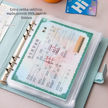 Torba za pohranu dokumenata za rodni list djeteta, certifikate o cjepivu i obiteljsku knjigu – vodootporna, podstava od umjetne kože, crtani uzorak, unisex