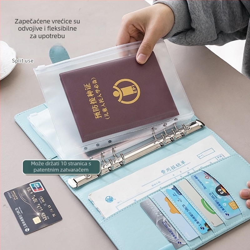 Torba za pohranu dokumenata za rodni list djeteta, certifikate o cjepivu i obiteljsku knjigu – vodootporna, podstava od umjetne kože, crtani uzorak, unisex