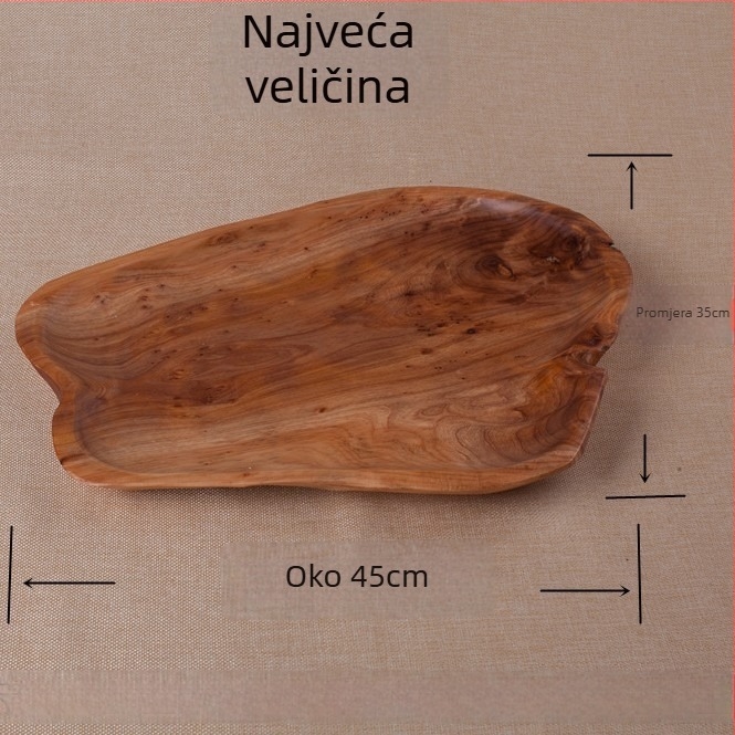 Drveni tanjur za večeru – nepravilan oblik, bojena površina, tisak loga, mogućnost prilagođavanja