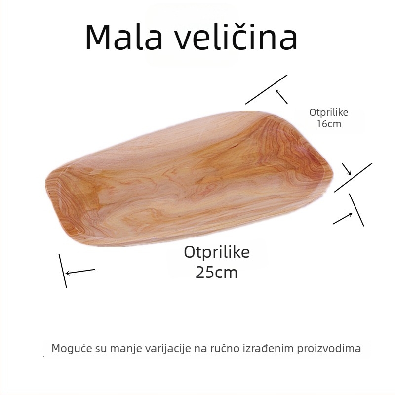 Drveni tanjur za večeru – nepravilan oblik, bojena površina, tisak loga, mogućnost prilagođavanja
