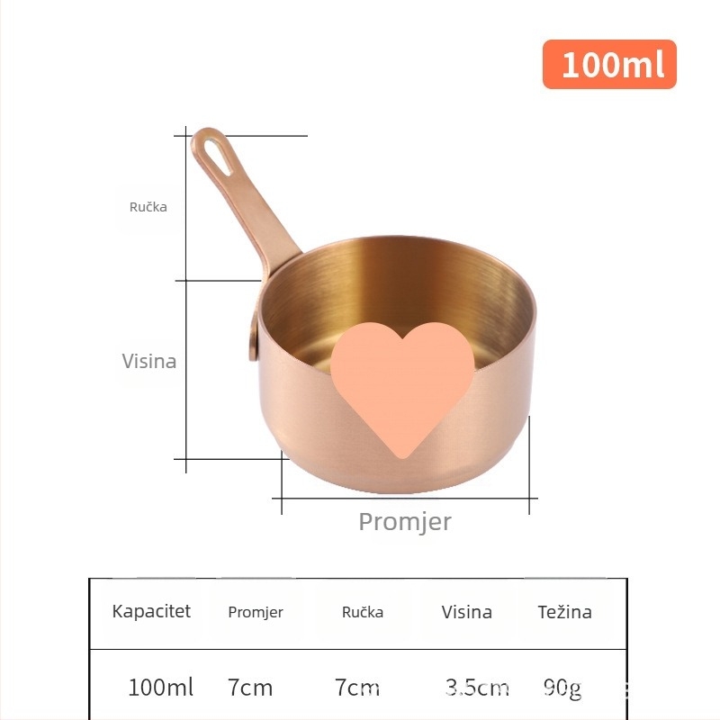 Čašica za umak od nehrđajućeg čelika s drškom – okrugla posuda za umakanje, japanski stil posuđa, mogućnost ispisa logotipa