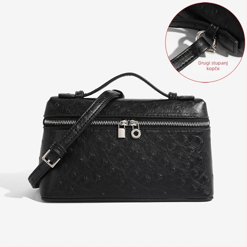 PU kožna ženska mini crossbody torbica — horizontalni kvadratni oblik, zatvarač, podstava PU, jedna naramenica, ljeto 2024