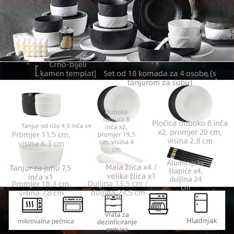 Set posuđa: keramika s pod-glazur, nepravilnog oblika, modern minimalistički stil, za kućnu upotrebu, otporno na mikrovalnu