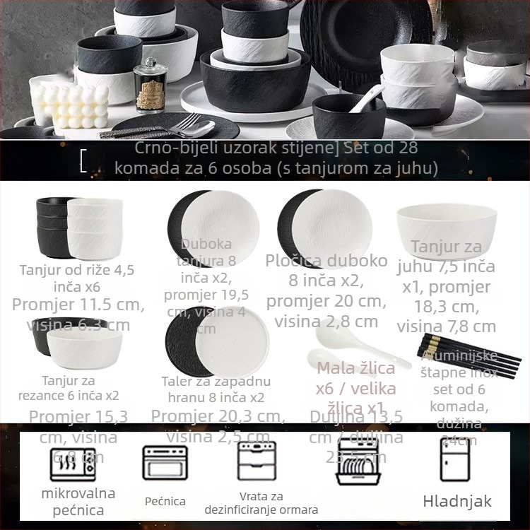 Set posuđa: keramika s pod-glazur, nepravilnog oblika, modern minimalistički stil, za kućnu upotrebu, otporno na mikrovalnu