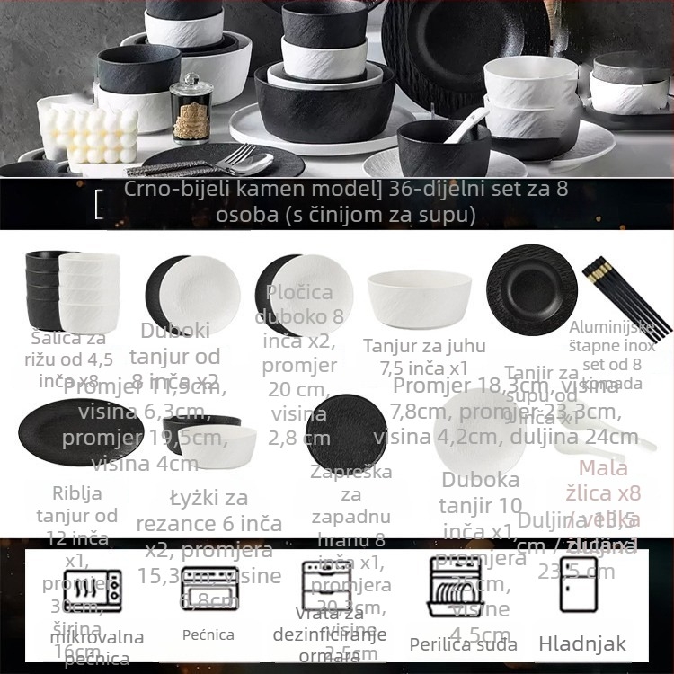 Set posuđa: keramika s pod-glazur, nepravilnog oblika, modern minimalistički stil, za kućnu upotrebu, otporno na mikrovalnu