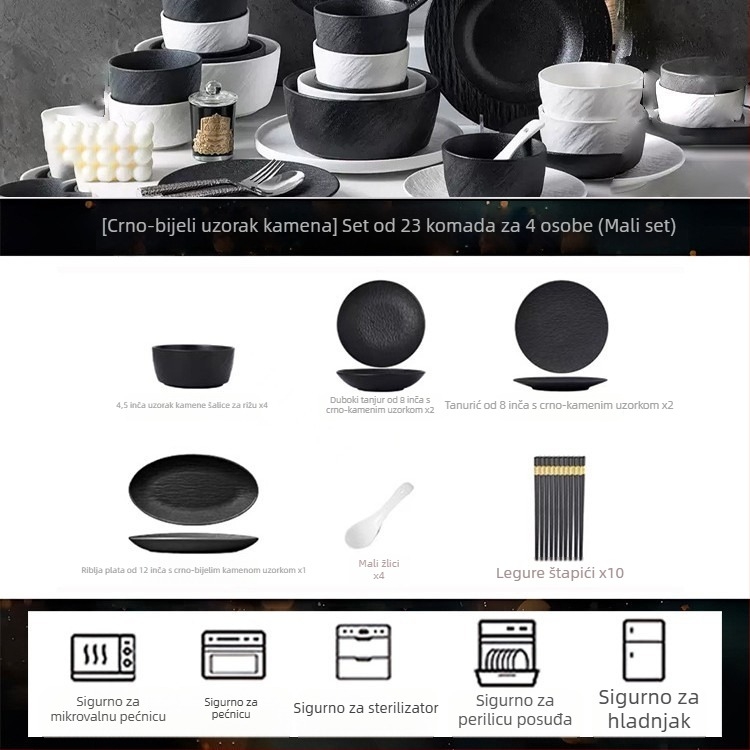Set posuđa: keramika s pod-glazur, nepravilnog oblika, modern minimalistički stil, za kućnu upotrebu, otporno na mikrovalnu